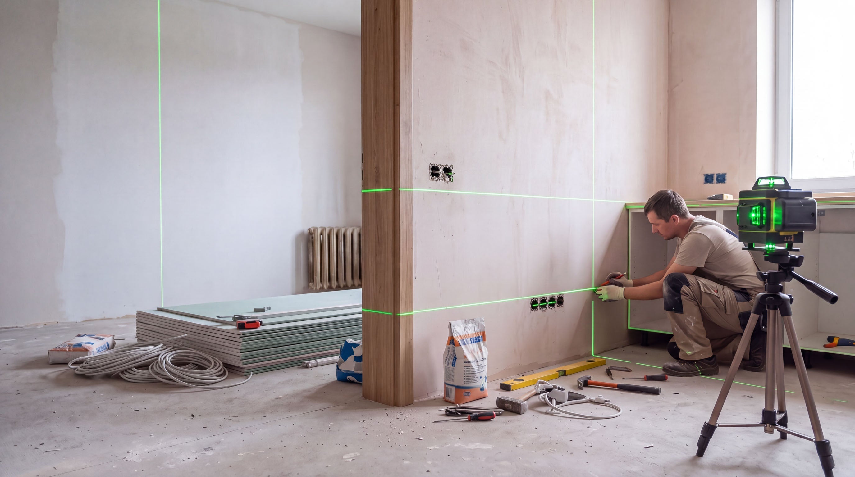 Poziomice laserowe i akcesoria budowlane