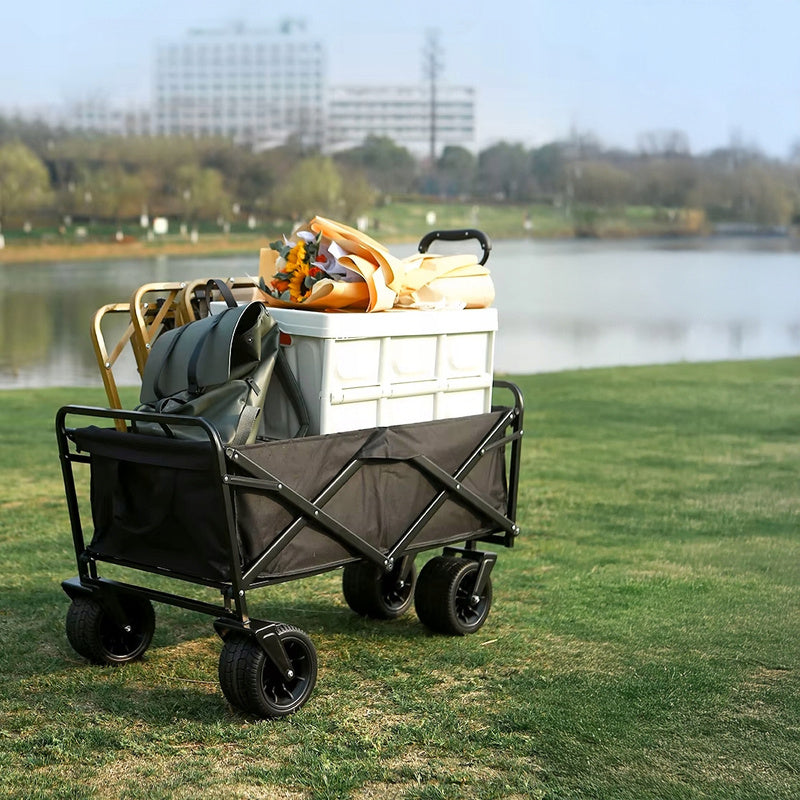 Duży składany wózek turystyczny plażowy transportowy przyczepka 120L