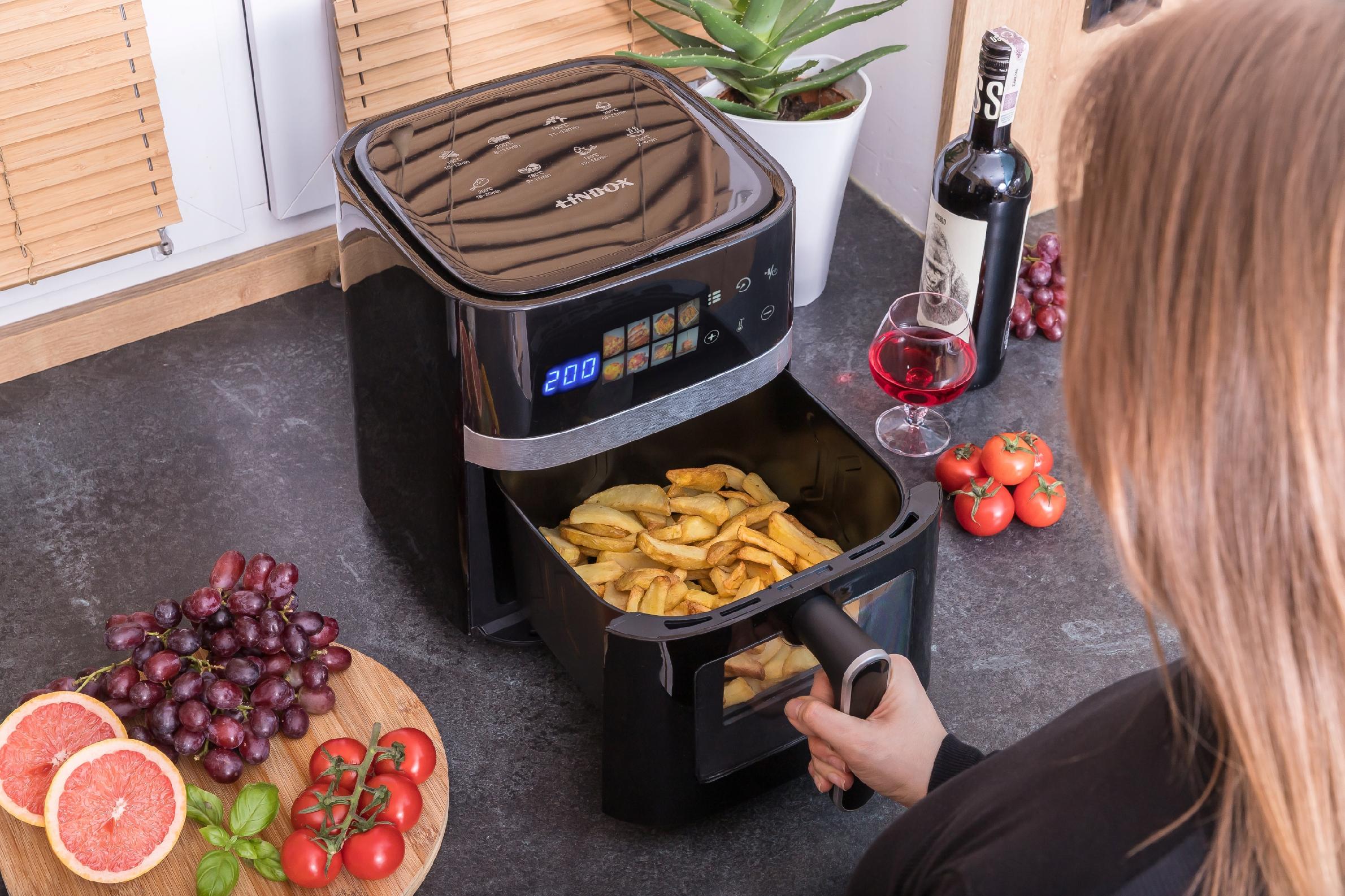 Frytkownica beztłuszczowa AIR fryer Linbox czarna
