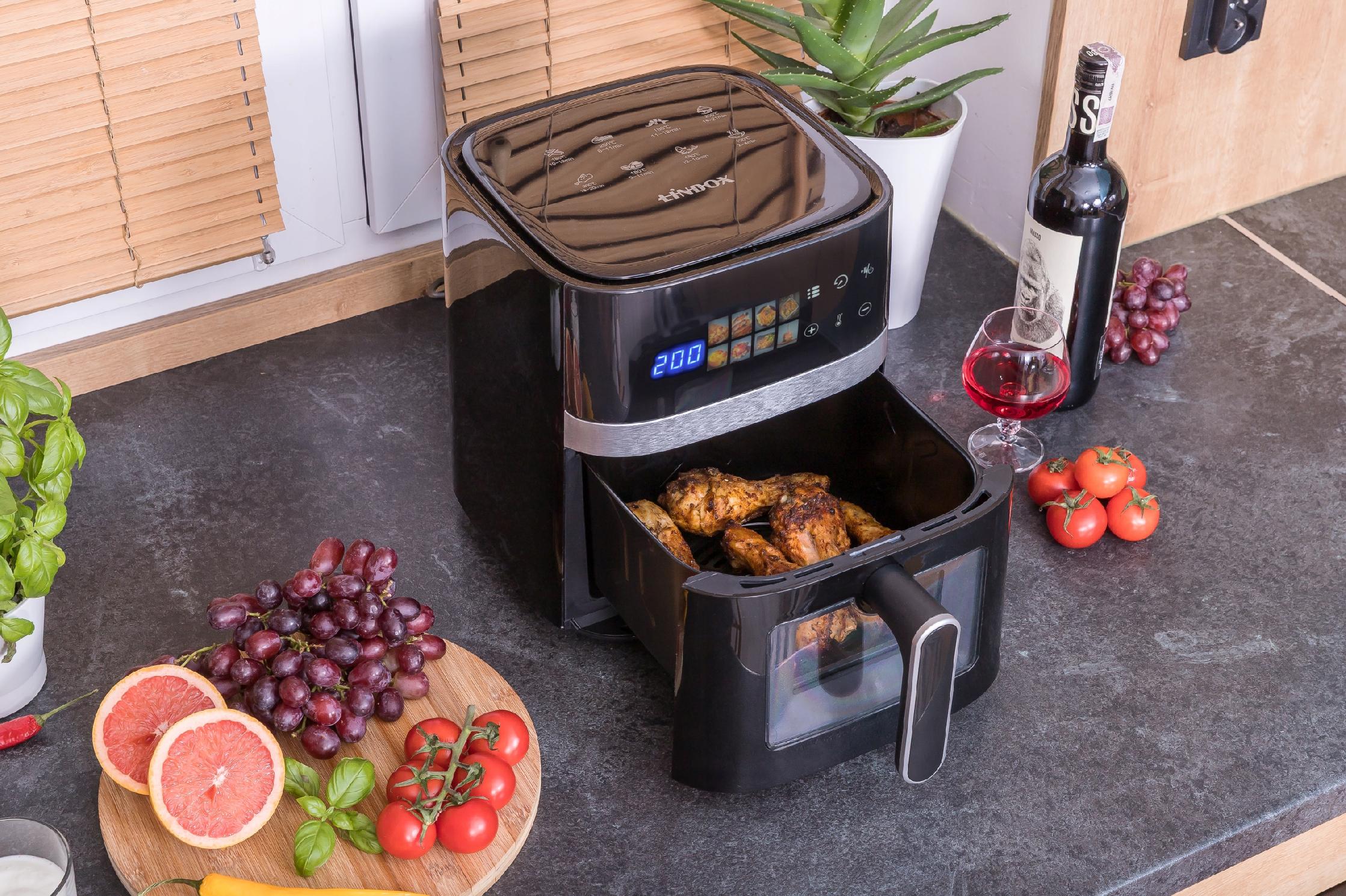 Frytkownica beztłuszczowa AIR fryer Linbox czarna