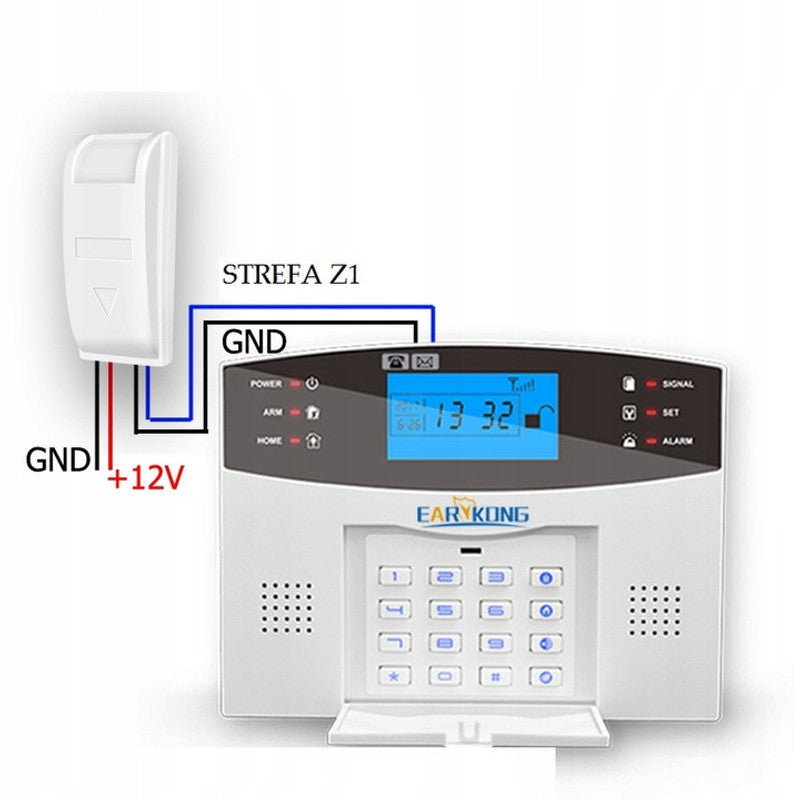 Czujka ruchu PIR do alarm GSM przewodowa kurtynowa