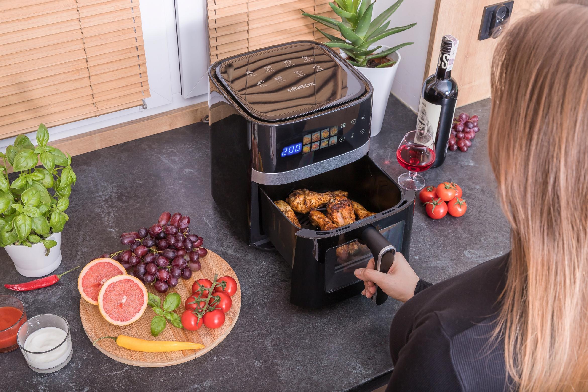 Frytkownica beztłuszczowa AIR fryer Linbox czarna