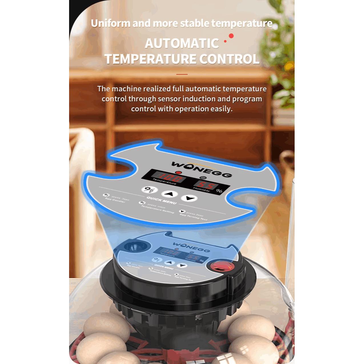 Inkubator do jaj M12H 12 jaj automatyczny LED kontrola temperatury i wilgotności