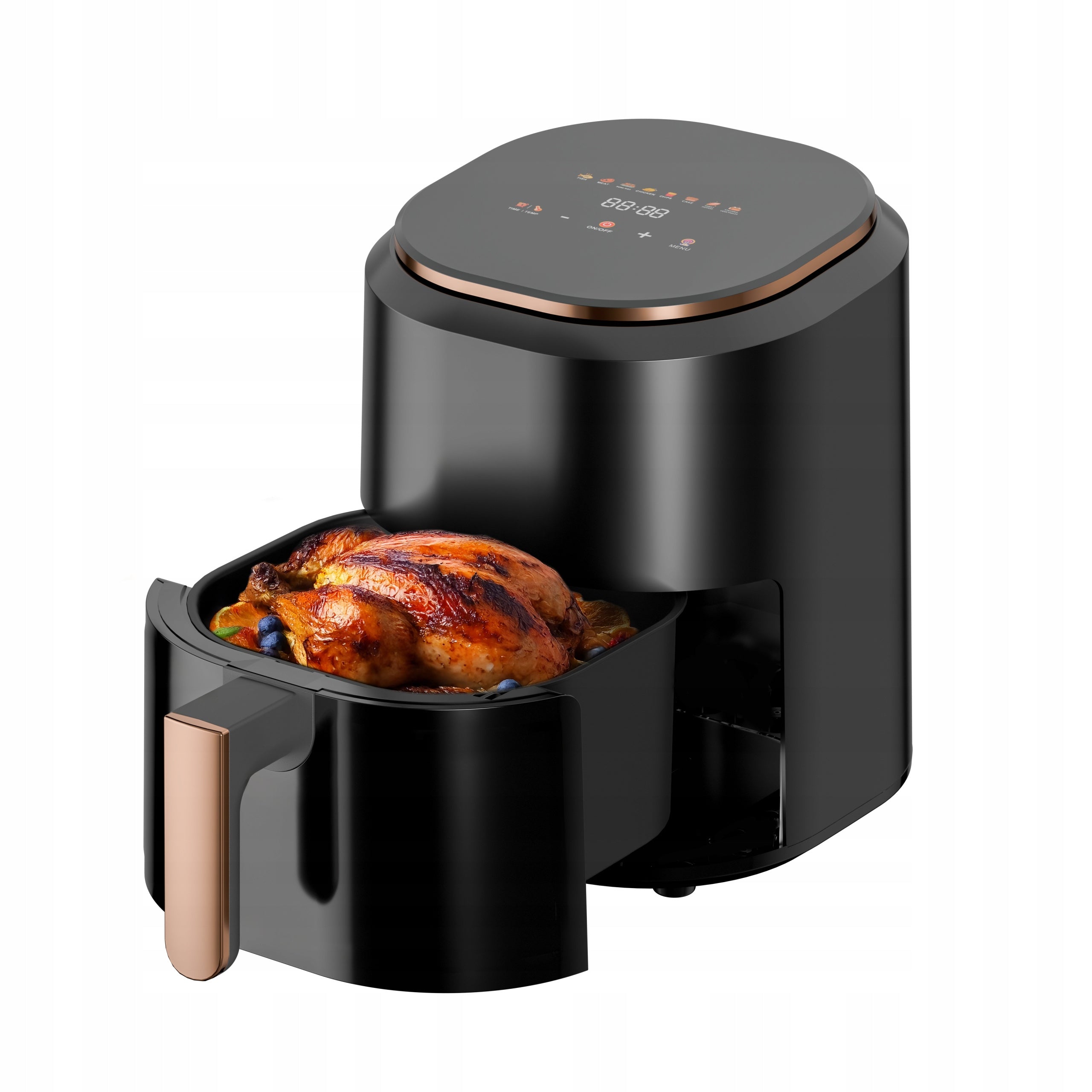 Frytkownica beztłuszczowa AIR fryer Linbox czarna 4,5L 1400W kolorowe MENU w języku polskim