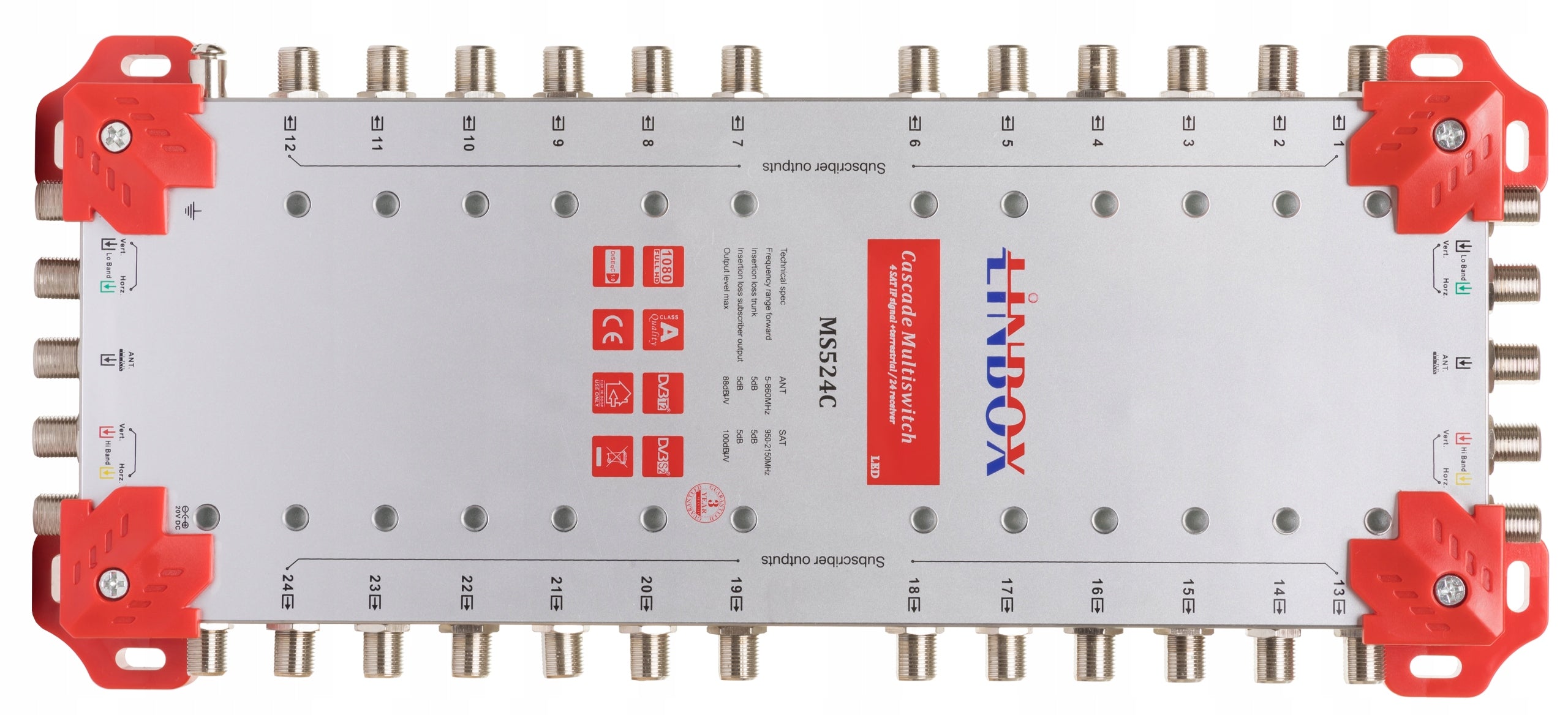 Multiswitch 5 wejść 24 wyjść Linbox 5X24 kaskada