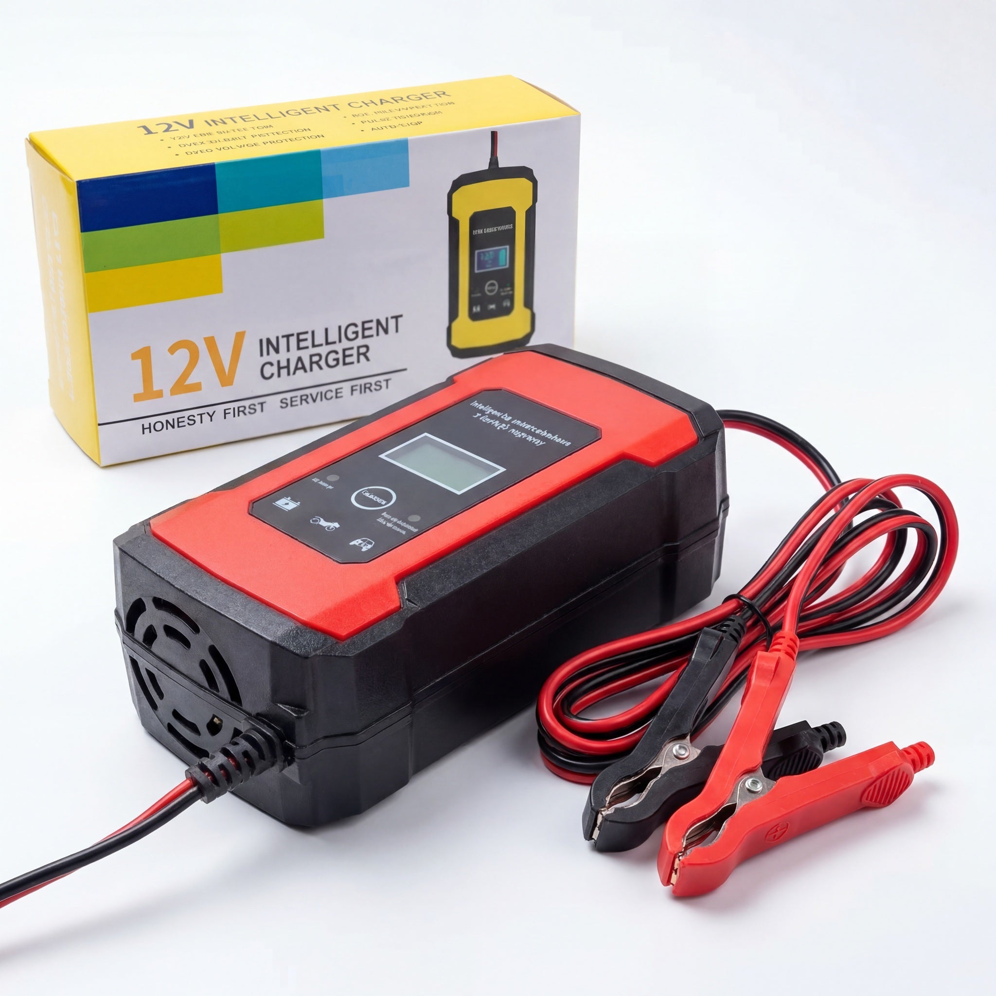 Prostownik Samochodowy Inteligentna Ładowarka do akumulatorów AGM GEL EFB LCD