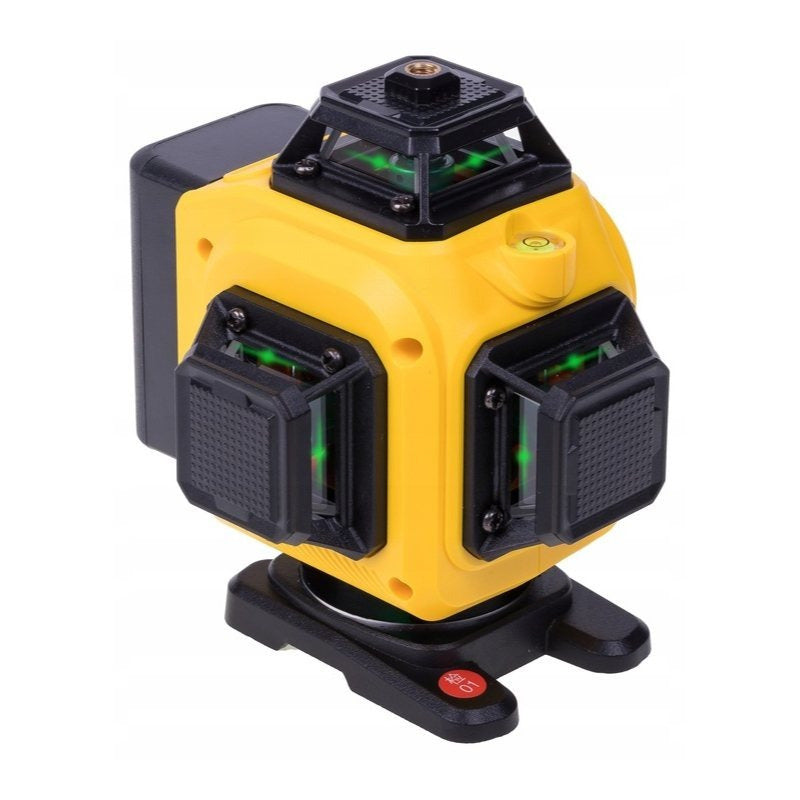 Poziomica laserowa 360° laser krzyżowy 4D zestaw walizka obracana podstawa system blokady wahadła