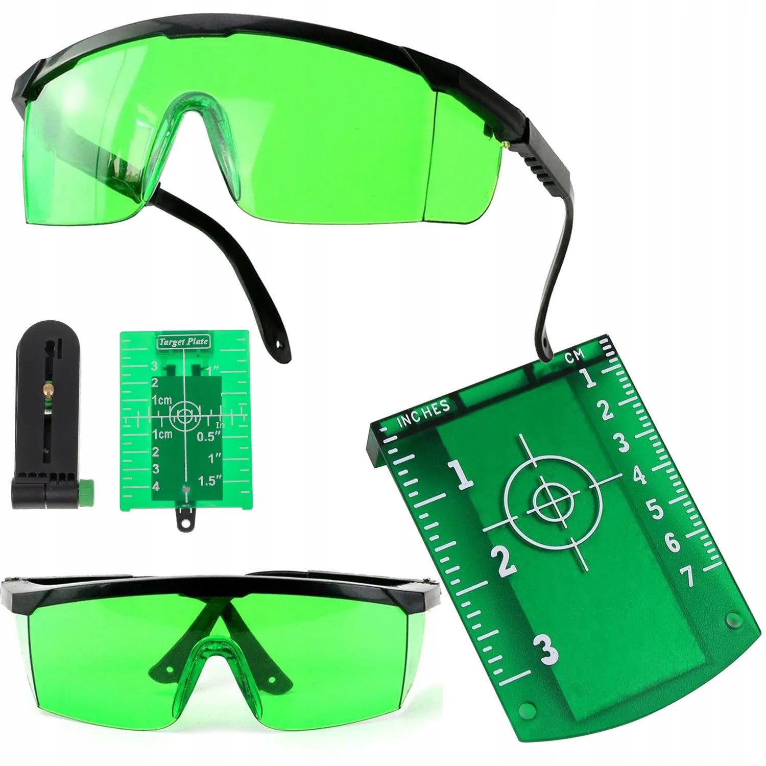 Płytka tarcza laserowa + okulary laserowe zielone