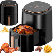 Frytkownica beztłuszczowa AIR fryer Linbox czarna 4,5L 1400W kolorowe MENU w języku polskim
