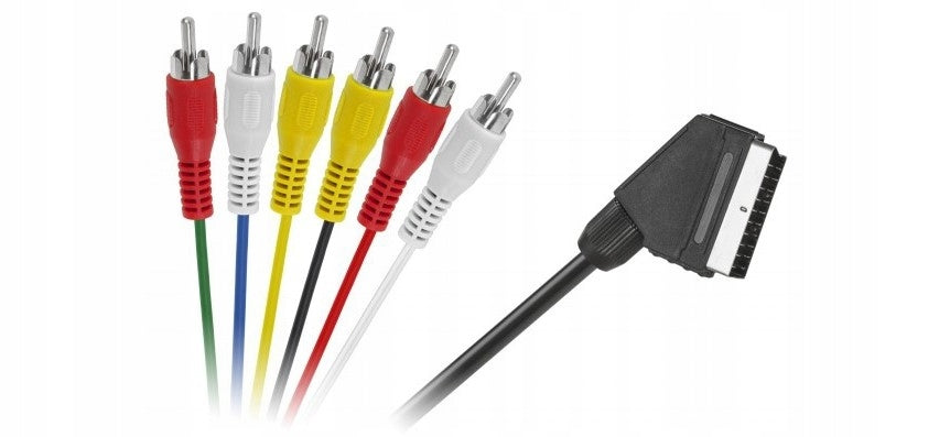 Kabel 6 RCA SCART (Euro) - SCART (Euro) 1,5M
