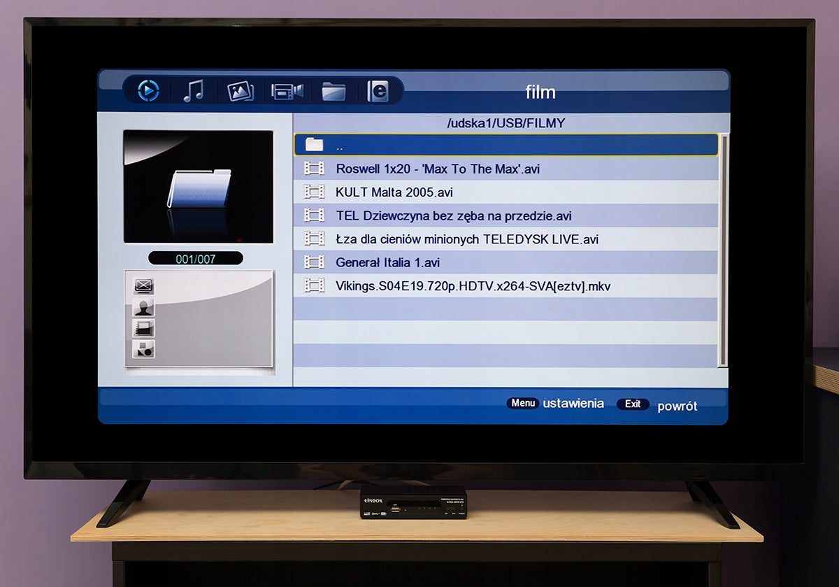 Tuner naziemny DVB-T2 HEVC H.265 antena pokojowa