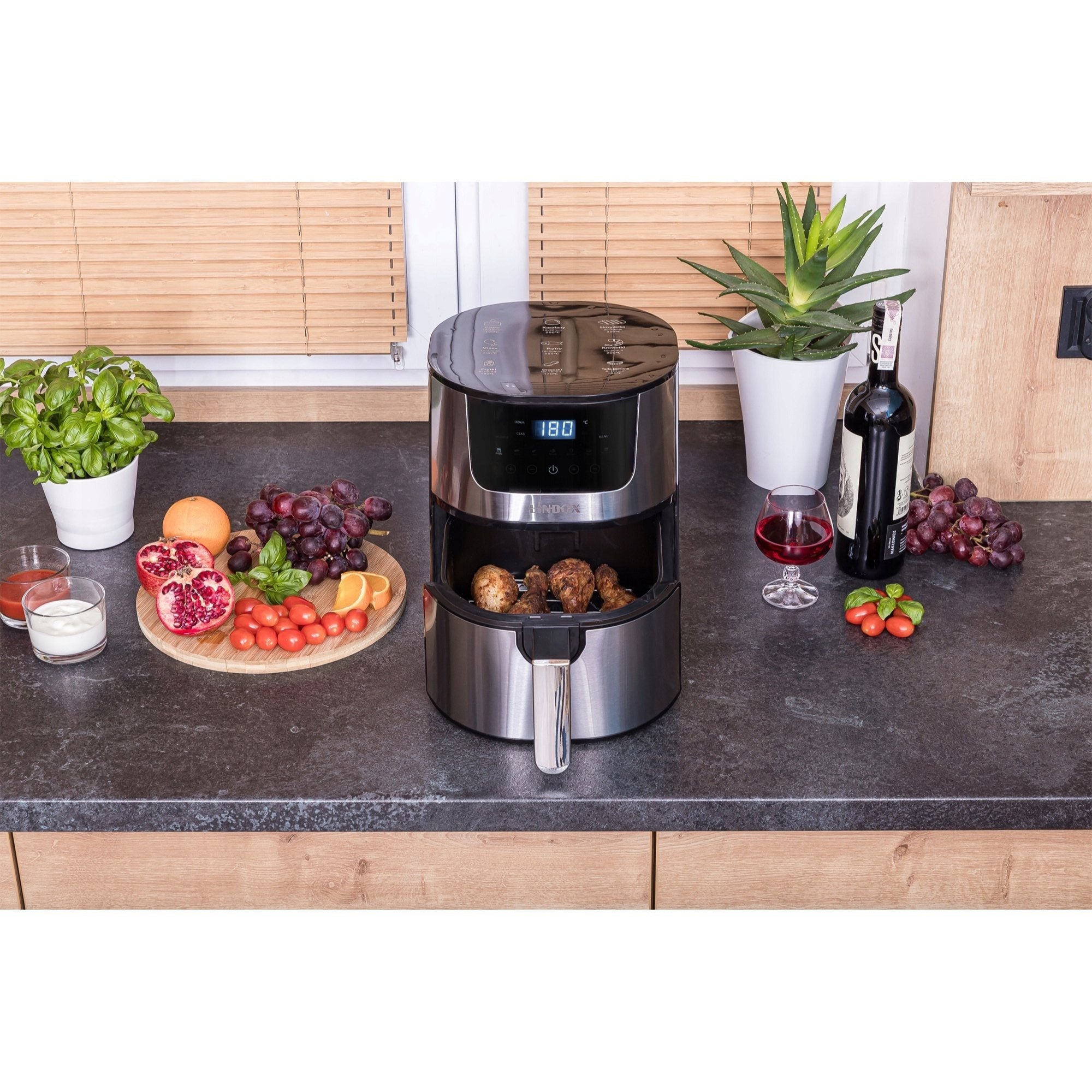 Frytkownica beztłuszczowa AIR fryer Linbox czarna 4,5L 1400W