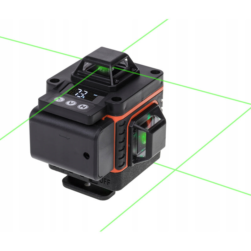 Poziomica laserowa 360° laser krzyżowy 4D + statyw