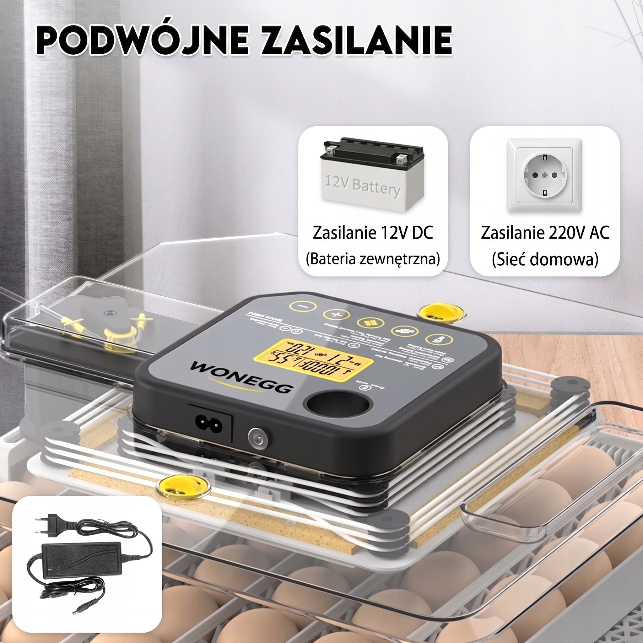 Inkubator 48H PRO Automatyczny Obrót Jaj Kontrola Temperatury i Wilgotności