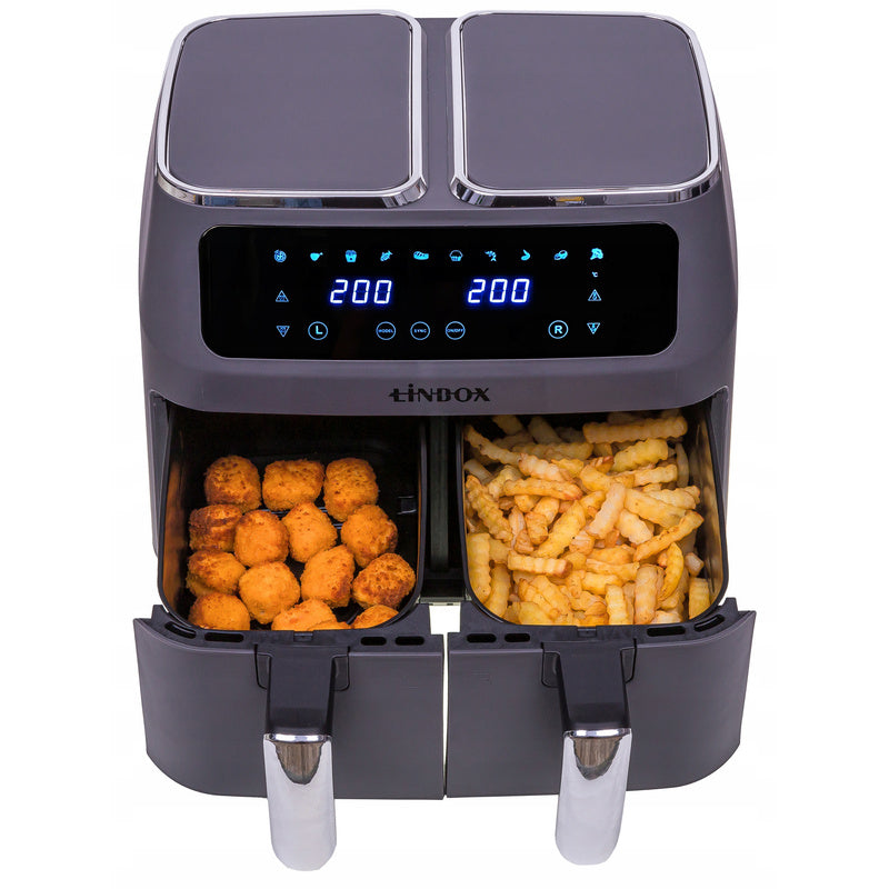 Frytkownica beztłuszczowa bez oleju Air Fryer duża 2-komorowa 8L 2800W