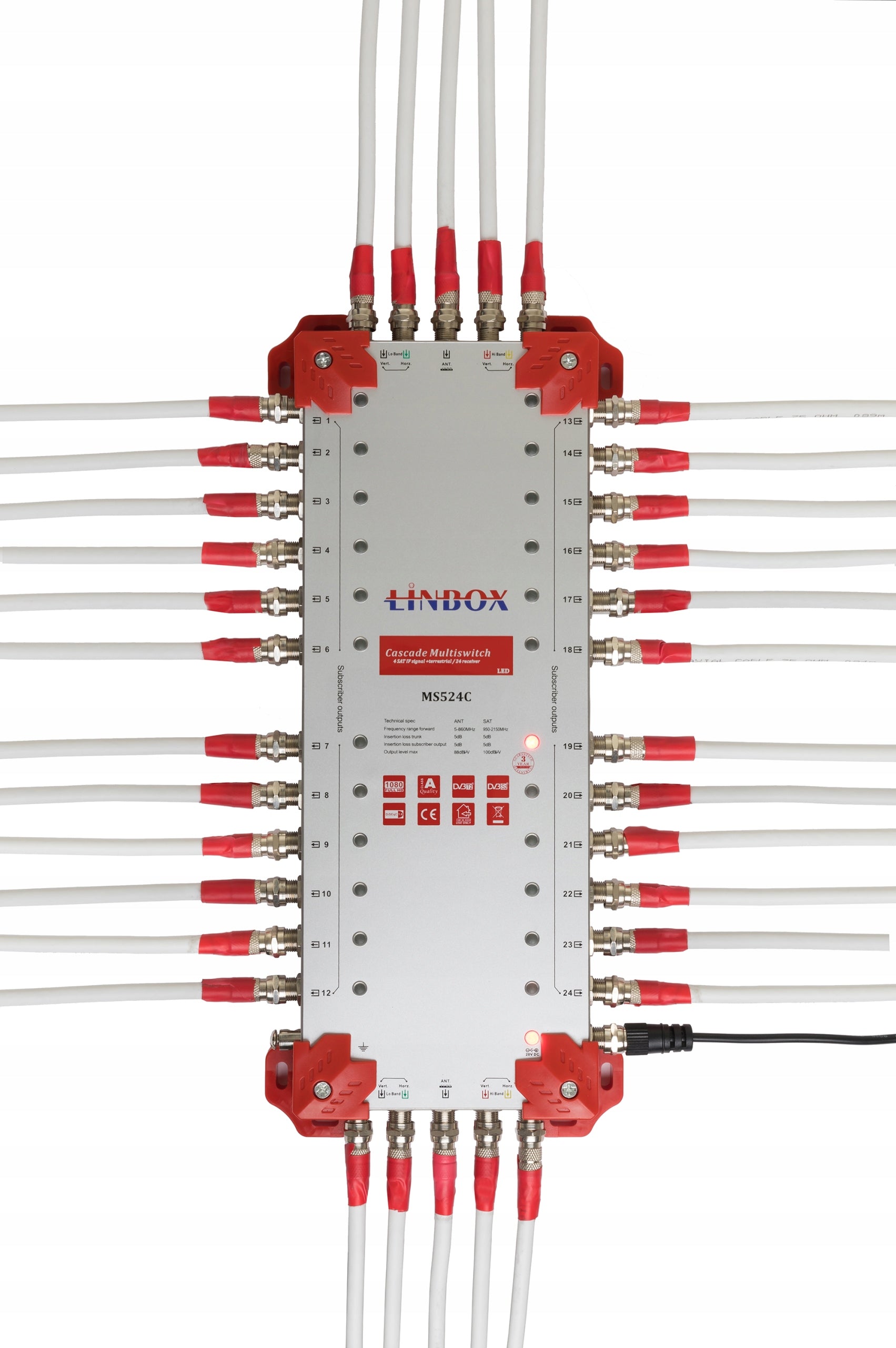 Multiswitch 5 wejść 24 wyjść Linbox 5X24 kaskada