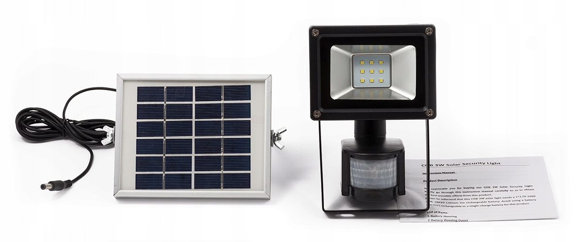Lampa LED halogenowa solarna COB