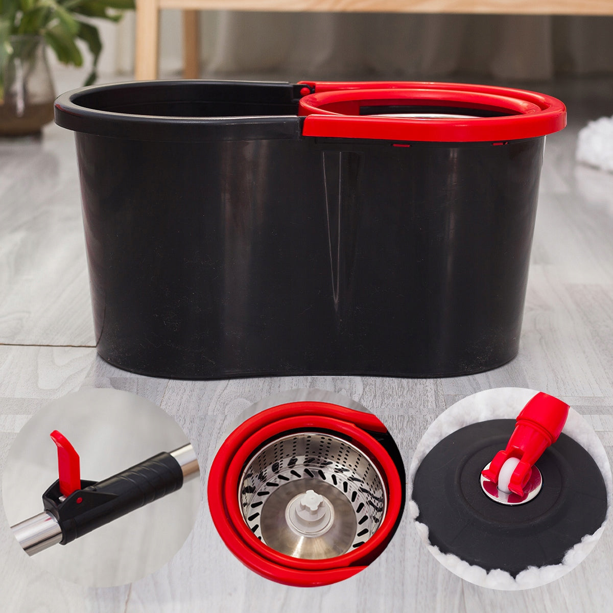 Mop Obrotowy rotacyjny 360 SPIN turbo 3w1 nakładki Mikrofibra Wiadro zestaw