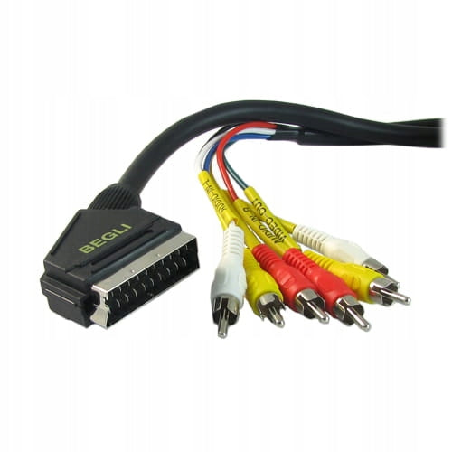 Kabel 6 RCA SCART (Euro) - SCART (Euro) 1,5M