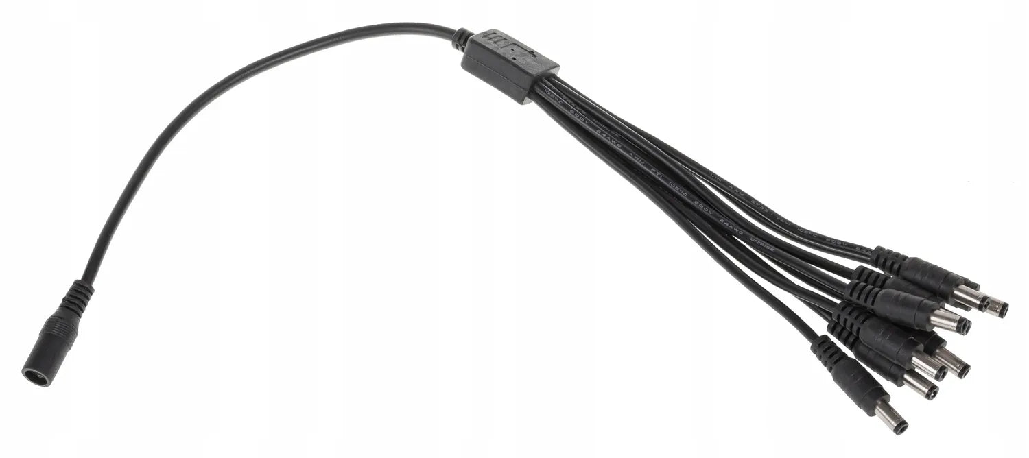 Kabel rozgałęźnik do taśm LED kamer DC 2,1x5,5 8x