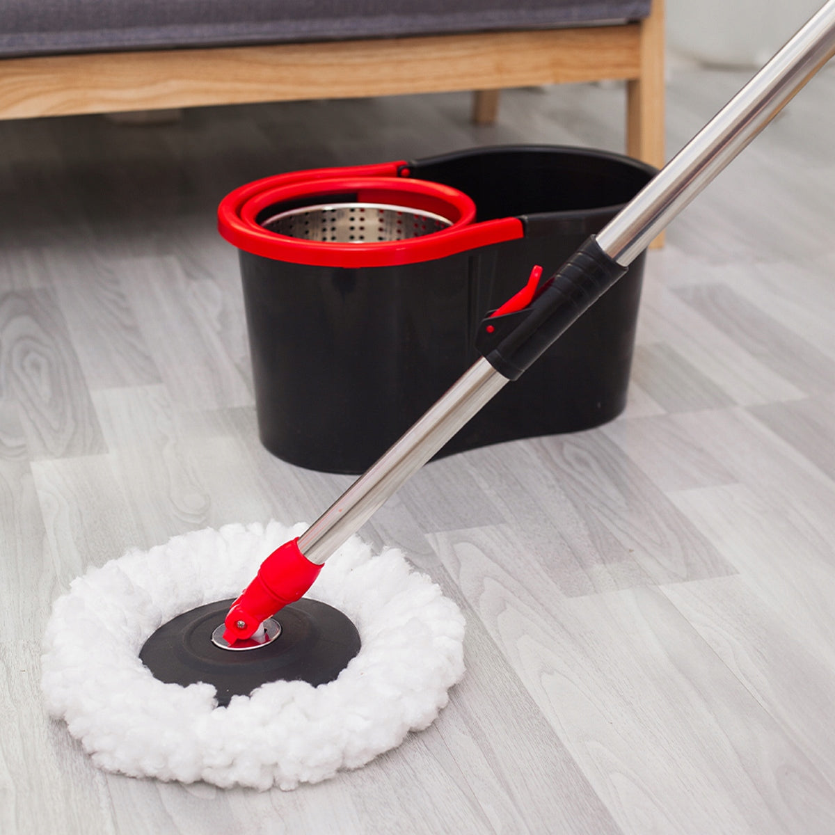 Mop Obrotowy rotacyjny 360 SPIN turbo 3w1 nakładki Mikrofibra Wiadro zestaw
