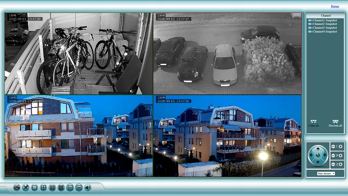 Monitoring WIFI rejestrator 4 kamery HD Android
