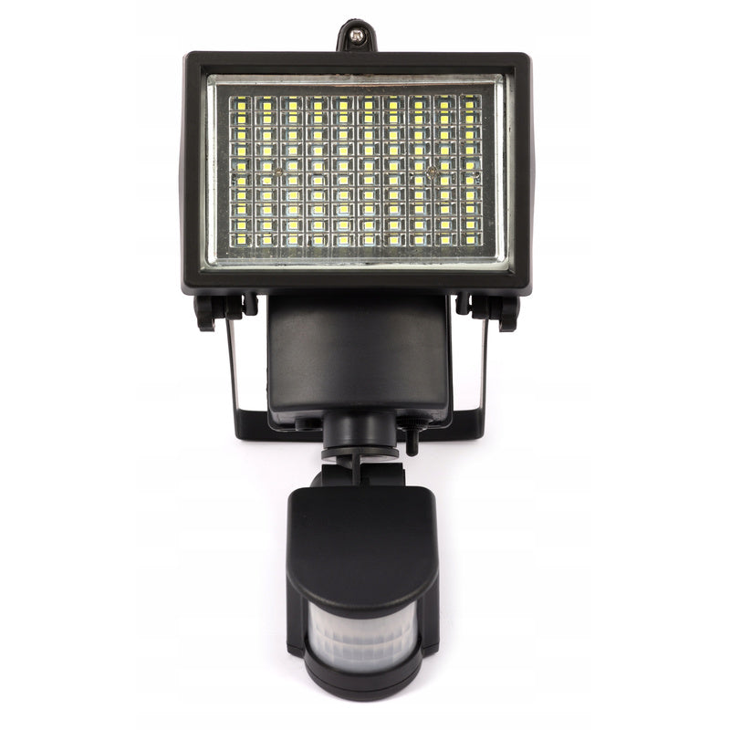 Lampa solarna 100 LED czujnik ruch zmierzch halogen naświetlacz