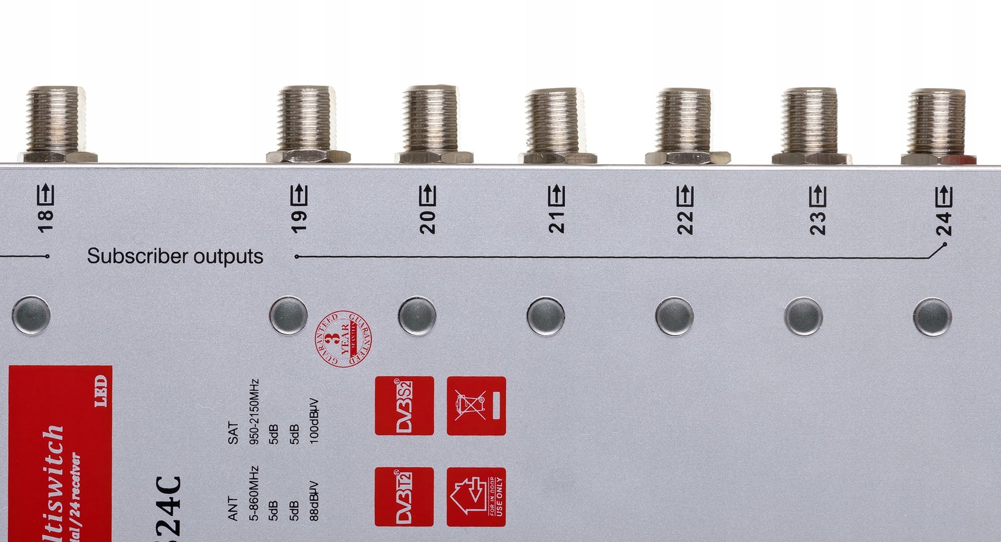 Multiswitch 5 wejść 24 wyjść Linbox 5X24 kaskada
