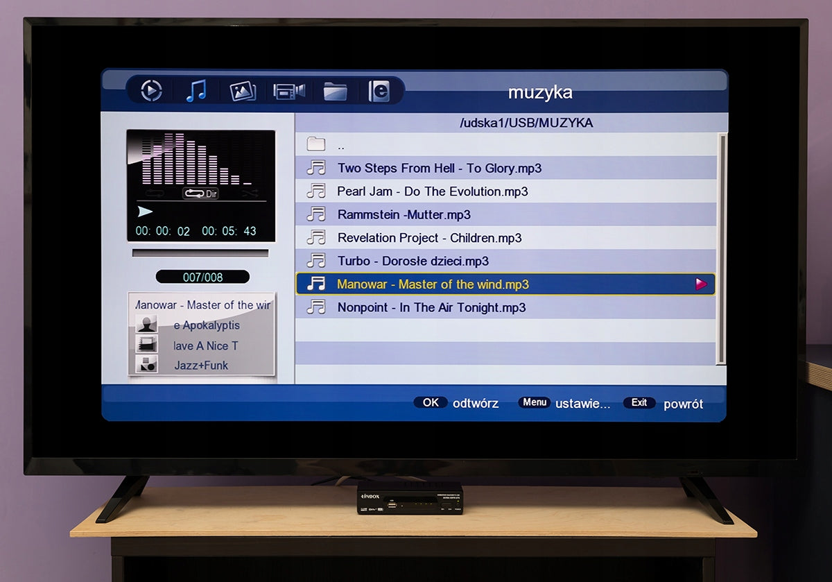 Tuner naziemny DVB-T2 HEVC H.265 antena pokojowa