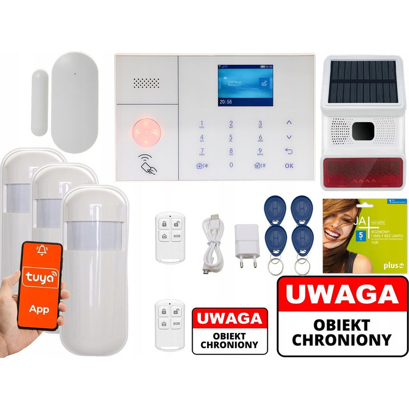 Alarm bezprzewodowy GSM syrena APP polski WIFI