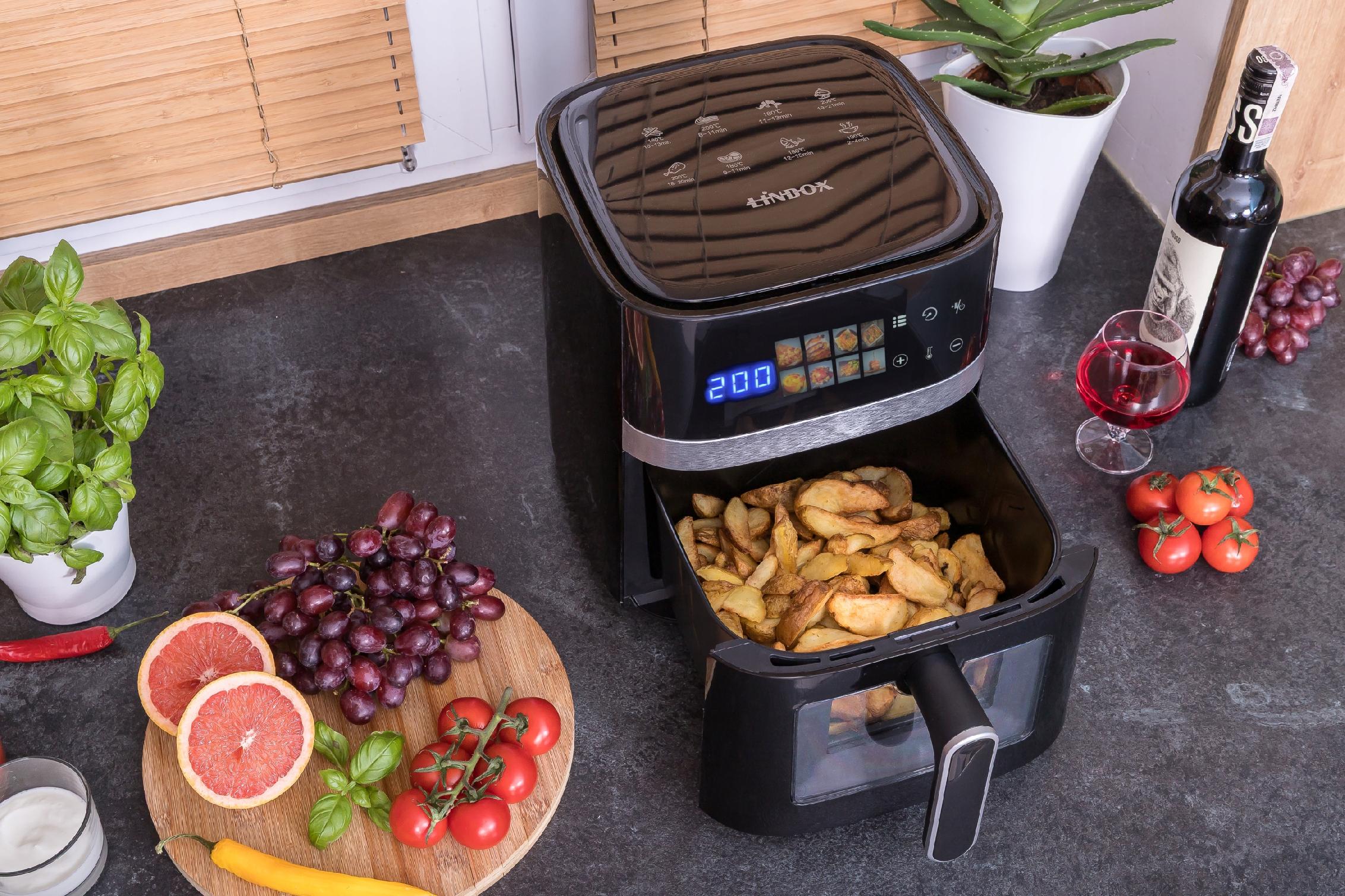 Frytkownica beztłuszczowa AIR fryer Linbox czarna