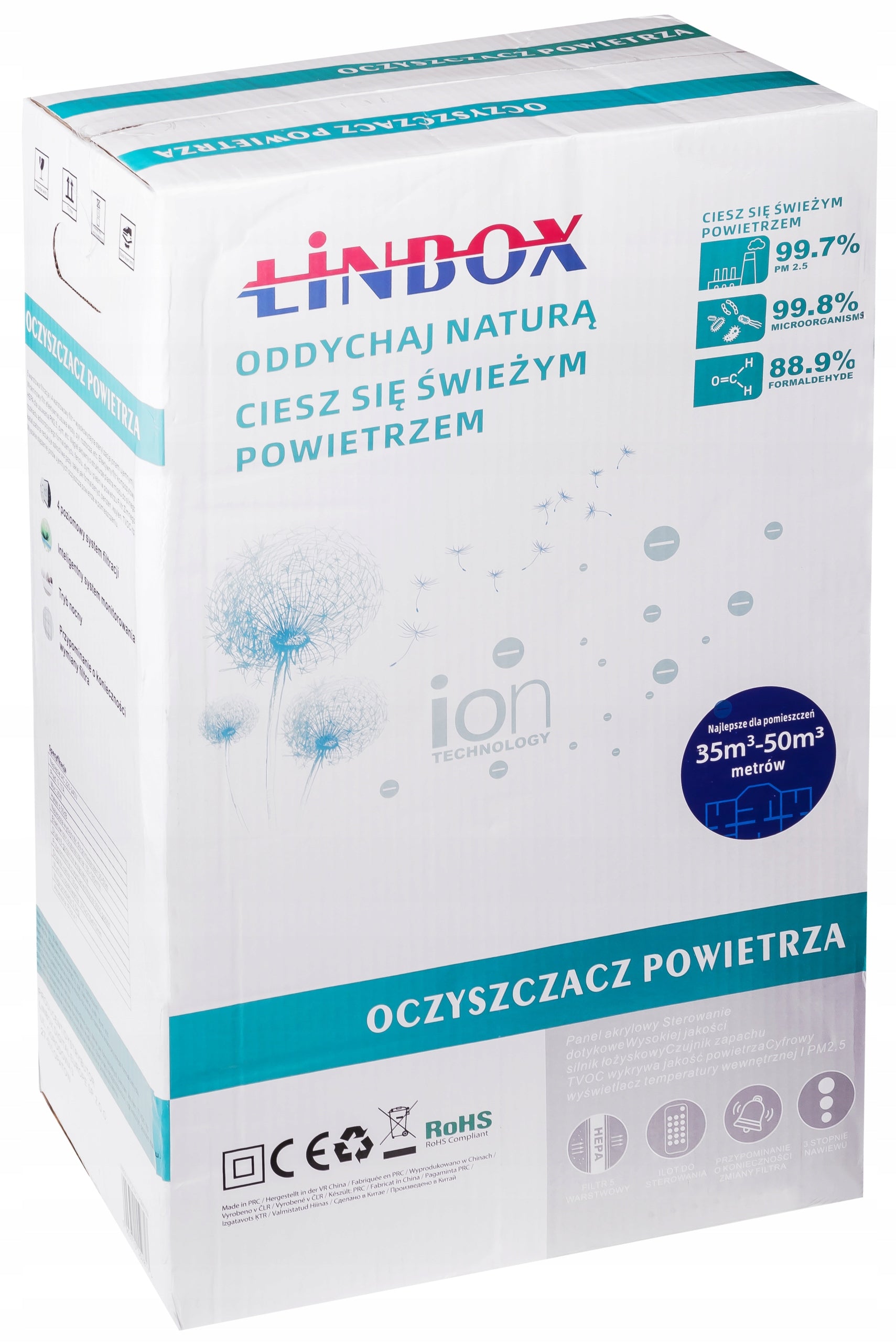 Duży automatyczny oczyszczacz powietrza jony 7w1