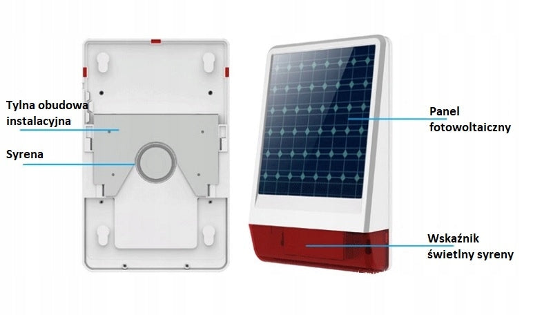 Syrena dźwięk-świetlna solarna bezprzewodowa