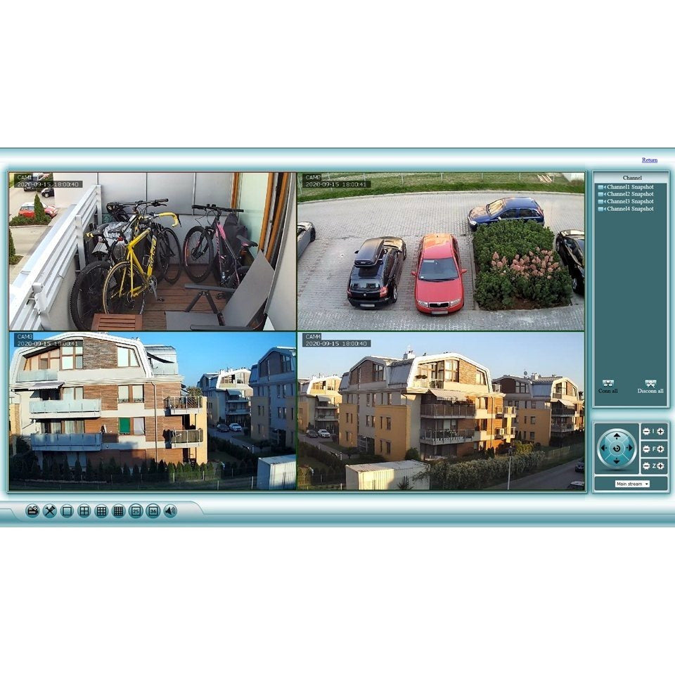 Zestaw monitoring rejestrator 4 kamery HD WIFI