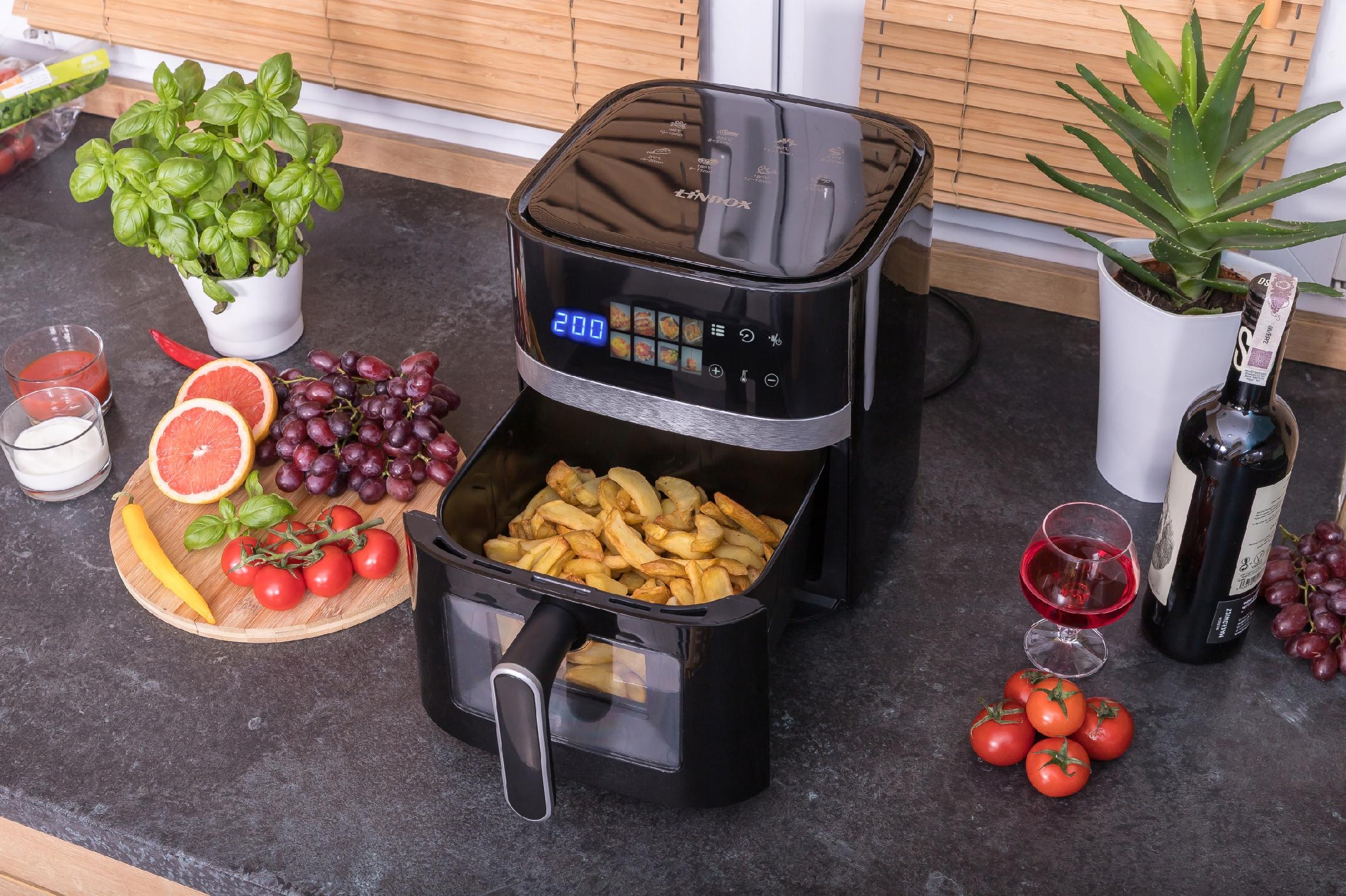 Frytkownica beztłuszczowa AIR fryer Linbox czarna