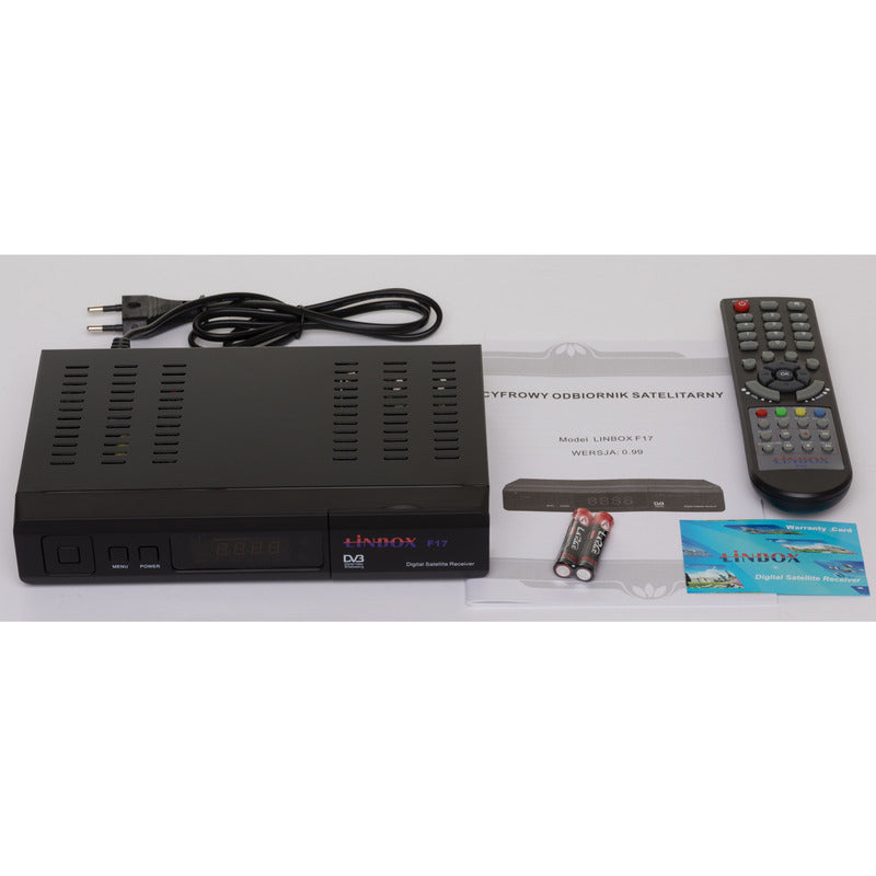 Tuner Satelitarny Linbox F17 DVB-S MPEG2 | 150+ Kanałów FTA Astra | USB Nagrywanie | Modulator RF