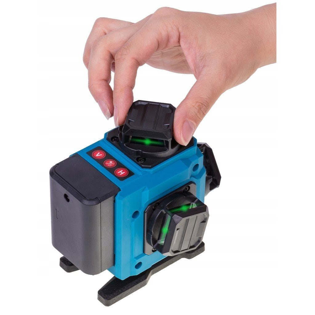 Poziomica laserowa 360° laser krzyżowy 4D zestaw obrotowe okienka statyw
